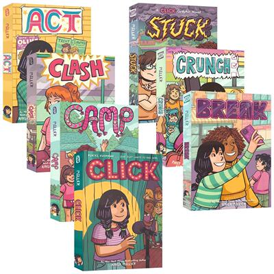 Click Graphic Novel 1-7 全彩漫画小说 中学生校园生活 青少年成长友谊课外读物 英文原版进口儿童图书