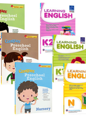 SAP 新加坡幼儿园英语练习册 Learning English N-K2 学龄前 小班 大班 英文字母单词 句子语法 零基础学习教辅 英文原版进口图书
