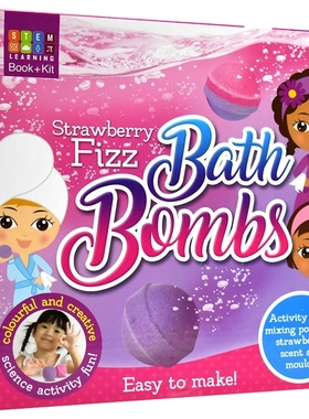 Strawberry Fizz Bath Bombs 草莓味气泡弹泡澡球 儿童科学实验套盒 STEM科学  英文原版进口儿童图书