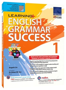 【自营】SAP 新加坡英语语法练习册 Learning English Grammar Success Workbook 1 小学1年级英语语法专项训练 基础提升 英文原版