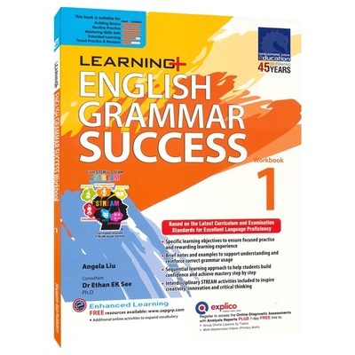 【自营】SAP 新加坡英语语法练习册 Learning English Grammar Success Workbook 1 小学1年级英语语法专项训练 基础提升 英文原版