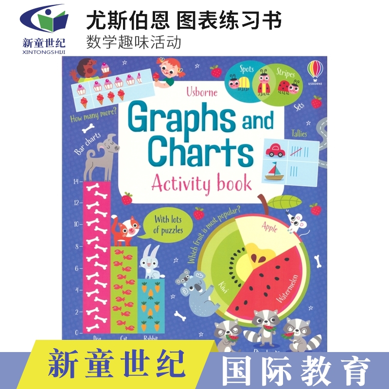 Usborne Graphs and Charts Activity Book尤斯伯恩图表练习书数学趣味活动儿童小学课外英语读物英文原版进口图书