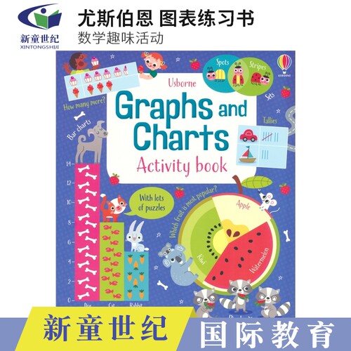 Usborne Graphs and Charts Activity Book 尤斯伯恩 图表练习书 数学趣味活动 儿童小学课外英语读物 英文原版进口图书