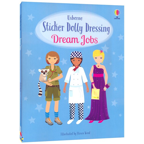 Usborne Sticker Dolly Dressing Dream Jobs 尤斯伯恩 贴纸玩偶装扮 梦想职业 超300张贴纸 专注力培养 英文原版进口图书