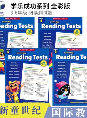 学乐成功系列英语阅读理解测试练习册 Scholastic Success With Reading Tests Grade 3-6 小学3-6年级阅读理解测试题4册 英文原版