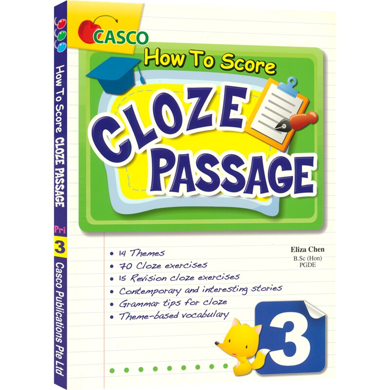 【自营】Casco How To Score Cloze Passage 3-6 新加坡英语 得分系列 完型填词 3-6年级 小学完型练习 语法 词汇 英文原版进口
