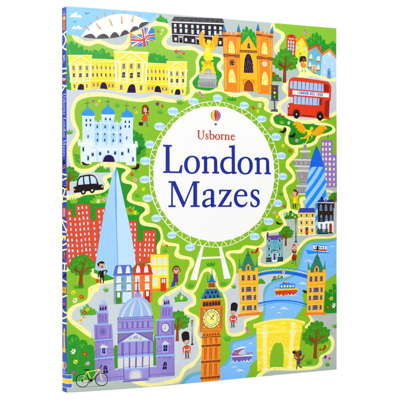 Usborne 迷宫书 London Mazes 伦敦大冒险儿童眼界拓展 培养孩子专注力训练 英语书 益智游戏 全景图画 英文原版进口