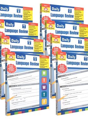Evan-Moor Daily Language Review Grade 1-8  每日练习系列 语言复习 语法 词汇 小学至初二 美国加州教辅 英文原版进口图书