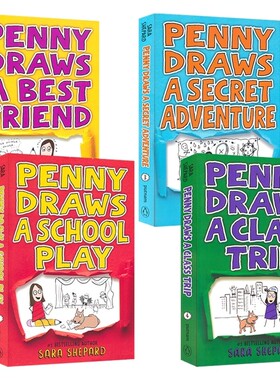 Penny Draws 佩妮画画系列4册 章节小说 Sara Shepard 儿童成长读物 日记风格叙述 青少年英语课外读物 英文原版进口儿童图书
