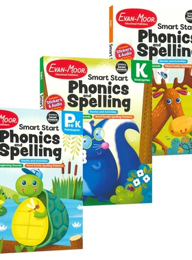 美国加州聪慧启蒙系列 Evan-Moor Smart Start Phonics and Spelling Activity Book PreK-Grade 1 自然拼读和拼写 英语原版教辅