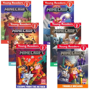 Mode Minecraft官方出品 Young Mobs Survival Level 英文原版 世界分级读物2级 5岁 Overworld 我 Readers Minecraft the