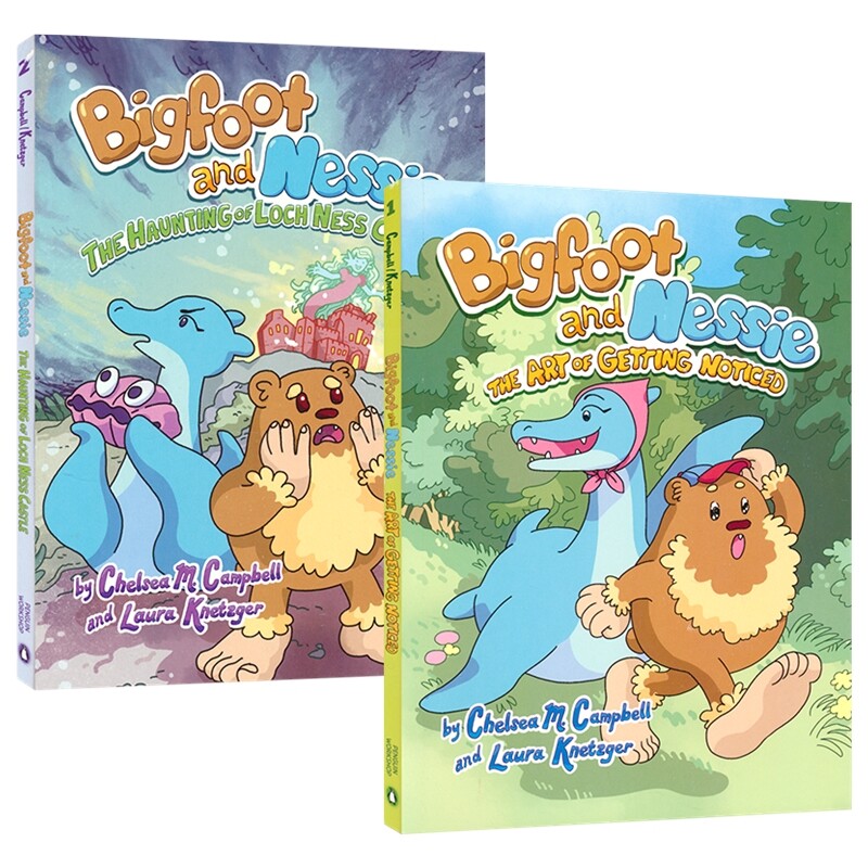 Bigfoot and Nessie 大脚怪与尼斯湖水怪 全彩漫画书 2册 奇幻冒险 友谊成长主题 6-9岁 小学课外拓展阅读 英文原版进口图书