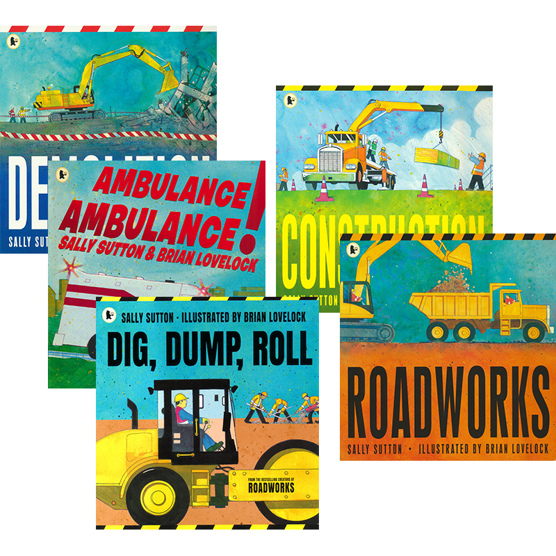 Demolition Roadworks Construction Ambulance 工程机械认知绘本 挖掘机 交通工具 紧急救援 幼儿科普 英语早教 英文原版进口童书