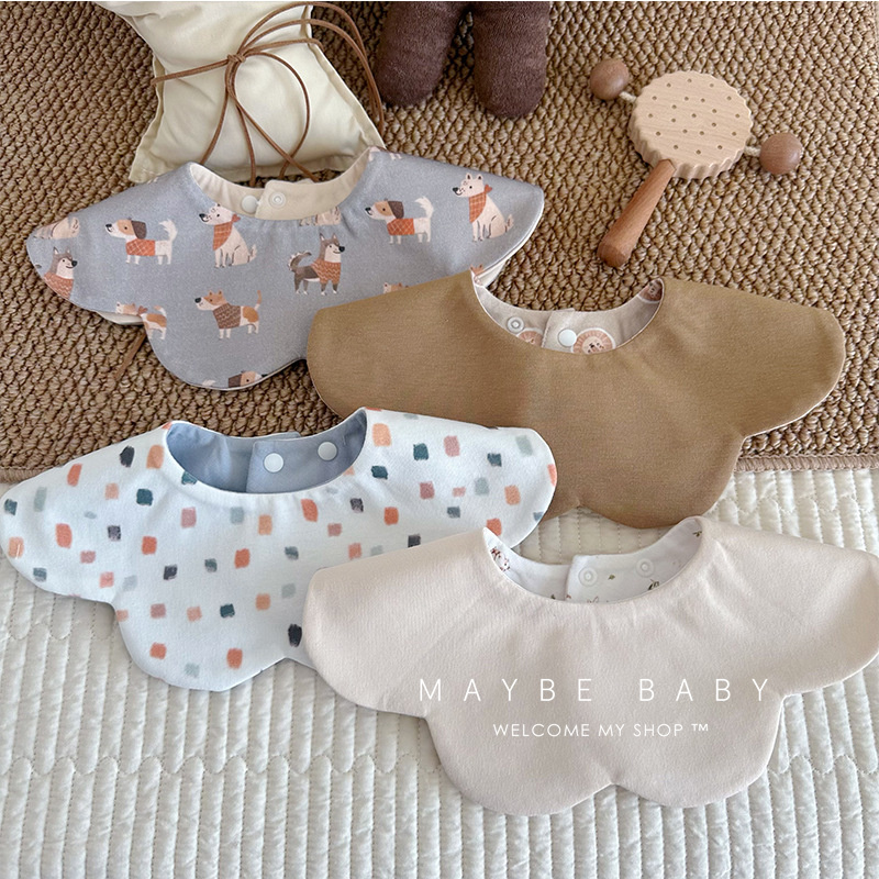 韩国ins婴儿口水巾棉质柔软宝宝围嘴防水双面口水兜围兜0-2岁