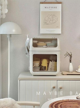 韩国ins宝宝辅食餐具收纳柜婴幼儿奶瓶辅食工具置物柜防尘收纳箱