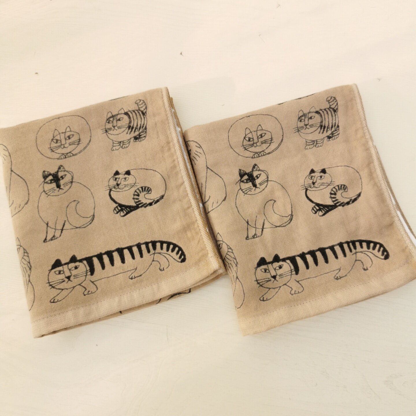 出口日本外贸日单巨猫条纹猫咪全棉吸水纱布毛巾75*35洗脸面巾