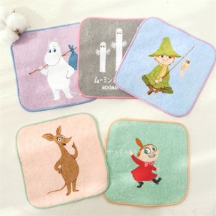 出口日本日单纯棉割绒小肥肥15*15手帕小方巾棉幼儿园宝宝口水巾