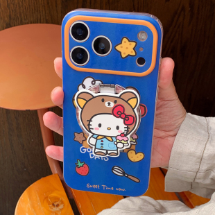 九点半可爱卡通小熊帽KT喵适用苹果17ProMax手机壳iphone17pro 16PM全包双层磁吸手机保护套防摔