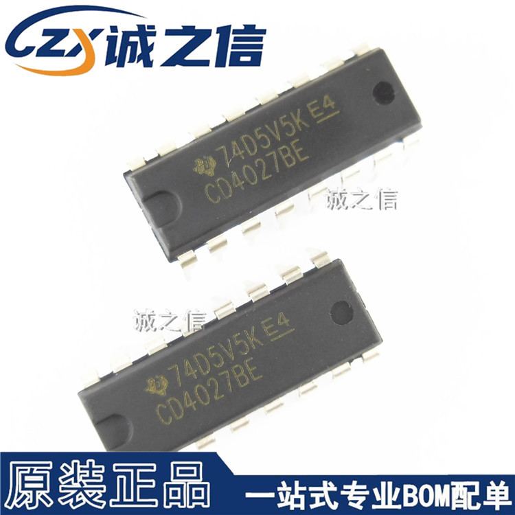 CD4027BE DIP-16直插 现货供应 CMOS双JK主从触发器芯片 寄存器IC