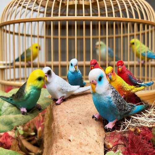 仿真虎皮鹦鹉静态塑胶模型小摆件