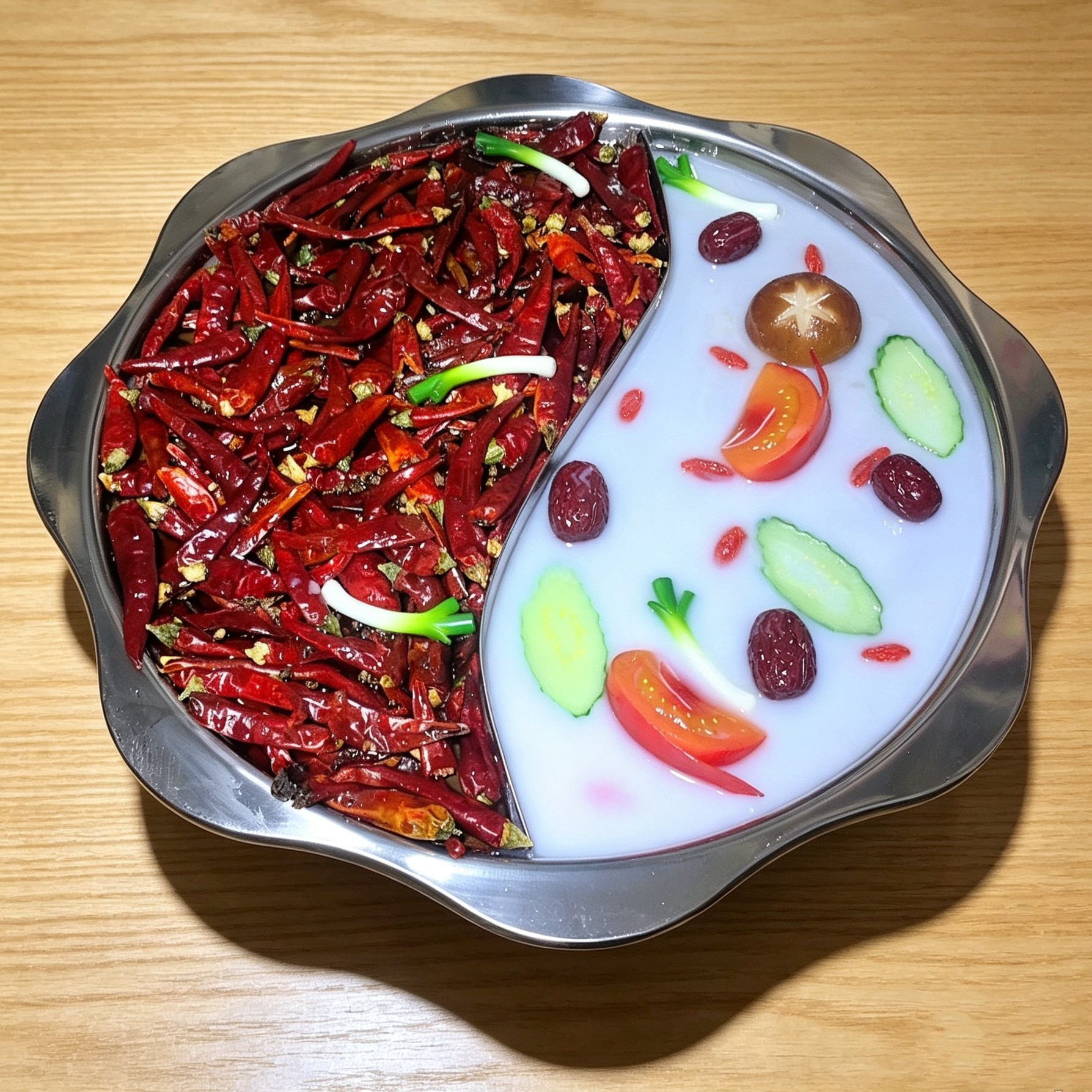 仿真火锅模型假菜食物牛油清汤鸳鸯锅底料摆设麻辣烫样品舞台道具