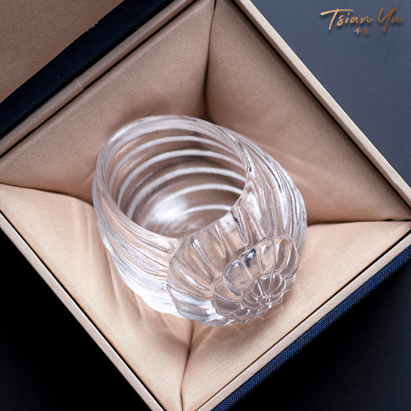 千玉纯手工海洋琉璃杯海螺杯单个主人杯功夫茶个性茶具刻字送礼盒