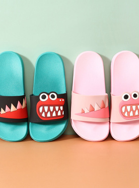 酷趣夏季8191夏季儿童室内拖鞋防臭卡通PVC凉拖鞋鳄鱼家居凉拖鞋