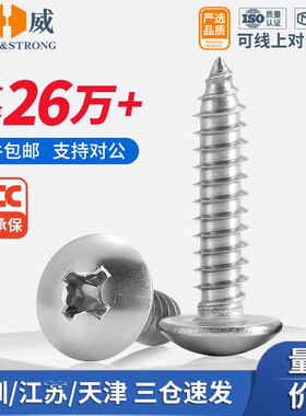 201/304/316不锈钢十字大扁头自攻螺丝大伞头圆头自贡木螺钉M3-M6