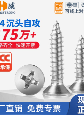 不锈钢平头螺丝304十字沉头加长自攻螺丝钉M2M3M4M5M6自贡木螺钉