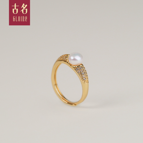 淡水珍珠戒指复古时尚百搭款古名