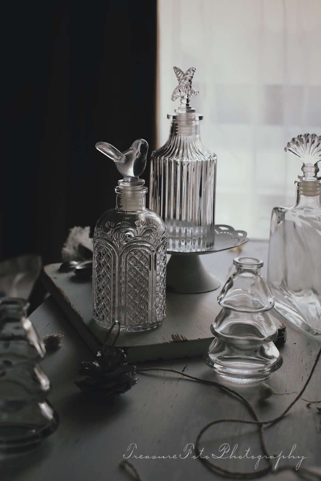 欧式简约创意玻璃水培植物客厅插花 花瓶静物摄影【二店道具铺】