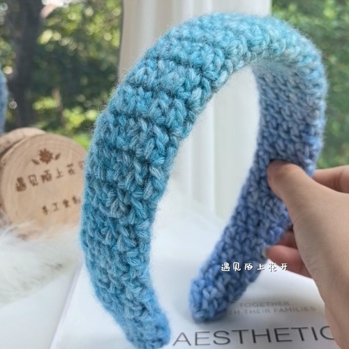 手织春夏新款彩色发箍高颅顶头饰