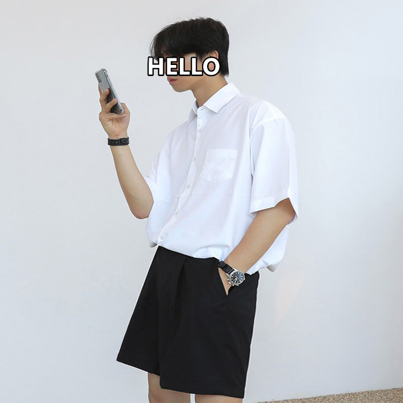 短袖衬衫男商务休闲免烫抗皱宽松