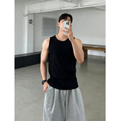 T恤男 2026潮牌弹力健身运动坎肩无袖 螺纹重磅纯棉背心男夏季 新款
