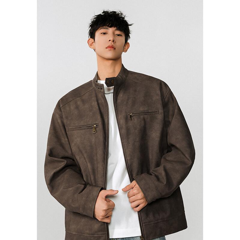 美式机车皮衣男潮牌春季夹克外套