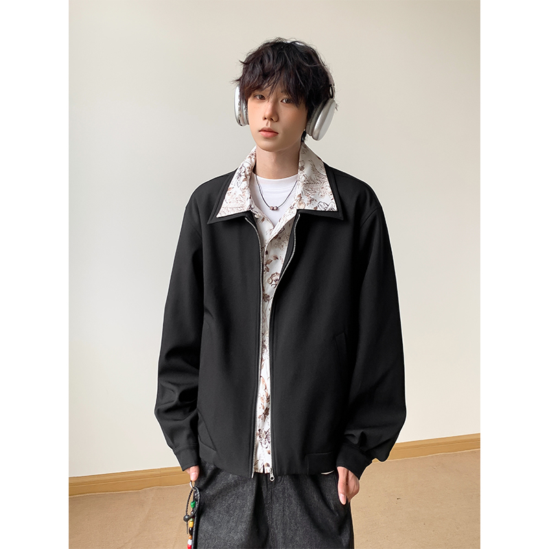 假两件夹克男痞帅潮牌休闲老钱风