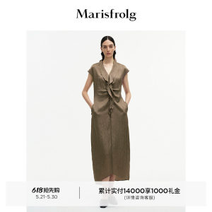 【精简衣橱】Marisfrolg玛丝菲尔夏款褶皱设计蝙蝠袖连衣裙