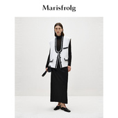 香风花呢 玛丝菲尔春白色U领小香风时髦马甲外套女