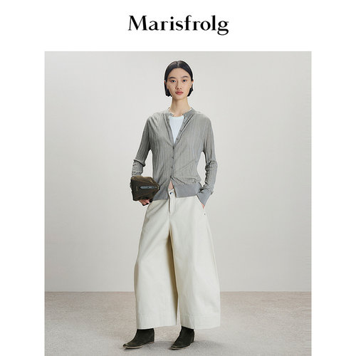 【轻密针织】Marisfrolg玛丝菲尔夏款不规则合身针织开衫