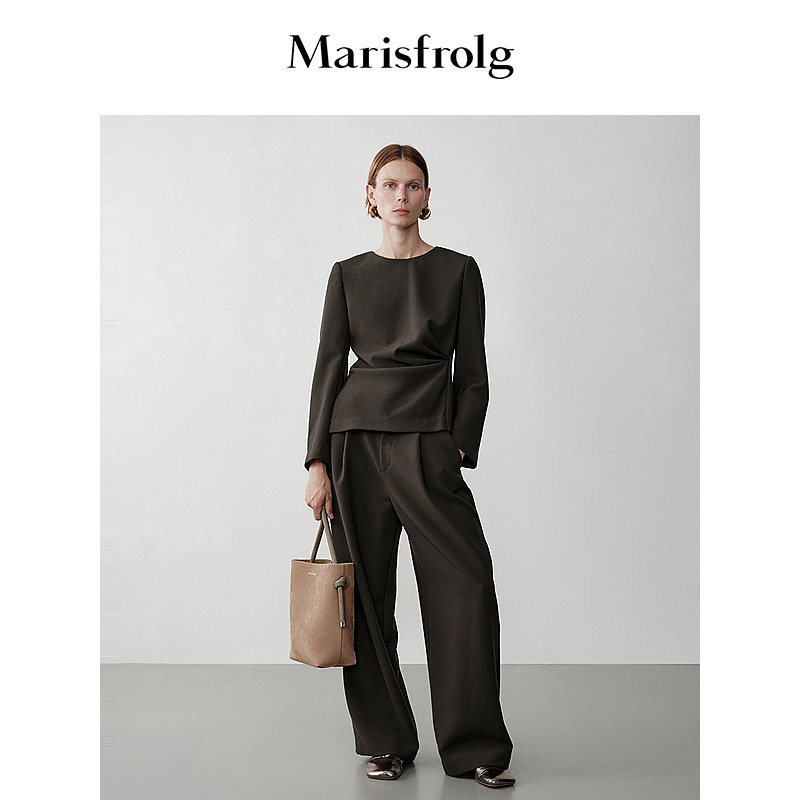 【无压力职场】Marisfrolg玛丝菲尔冬纯羊毛质感阔腿西裤,女装/女士精品,休闲裤,淘宝优惠券,粉丝福利购,淘宝优惠卷