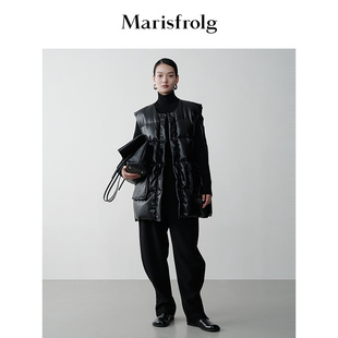 Marisfrolg玛丝菲尔蛋白皮面感面包廓形摩登羽绒马甲