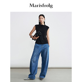 复古水洗丹宁牛仔裤 海洋牛仔 Marisfrolg玛丝菲尔2026春新款