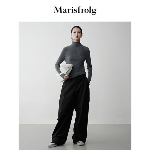 【轻密针织】Marisfrolg玛丝菲尔冬修身纯羊绒针织衫上衣