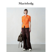 装 松弛裤 玛丝菲尔秋压褶肌理感布朗棕宽松直筒长裤