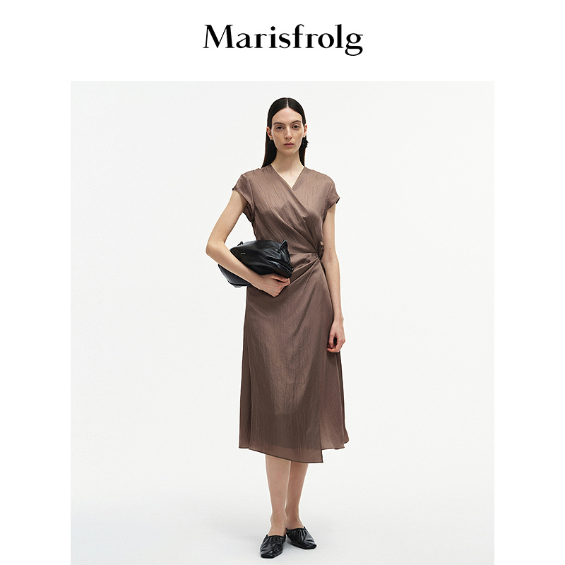 【精简衣橱】Marisfrolg玛丝菲尔2025夏季新品围裹式收腰连衣裙