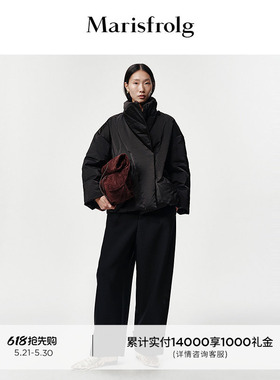 【90白鹅绒】Marisfrolg玛丝菲尔2025冬新款黑色新中式外套羽绒服