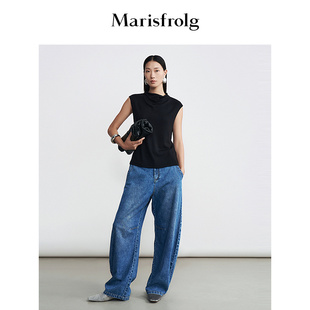 【层次荡领】Marisfrolg玛丝菲尔2026春新款荡领合身修身无袖上衣