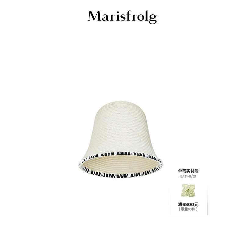 【当代廓形】Marisfrolg玛丝菲尔2026夏新款手工钩织珠编钟形草帽