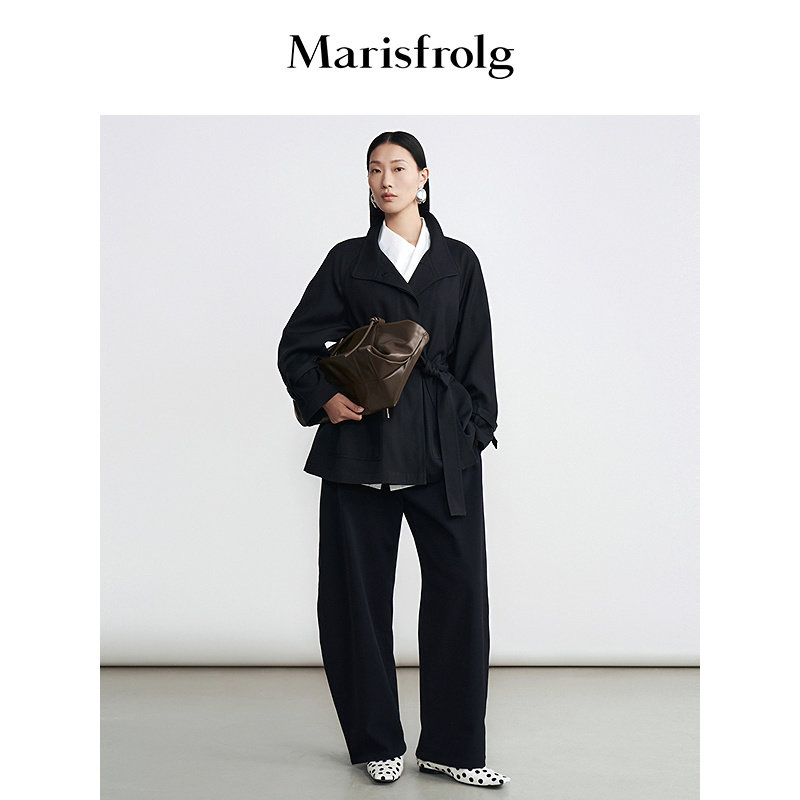 【可调节】Marisfrolg玛丝菲尔2026春新款能量黑简约气质风衣外套