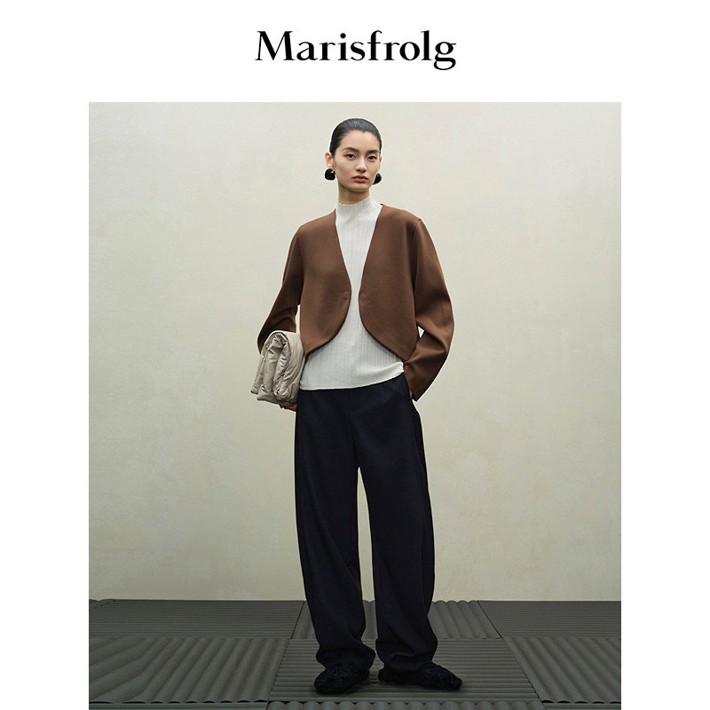 【云绒针织】Marisfrolg玛丝菲尔春新款对襟短款针织开衫外套图片